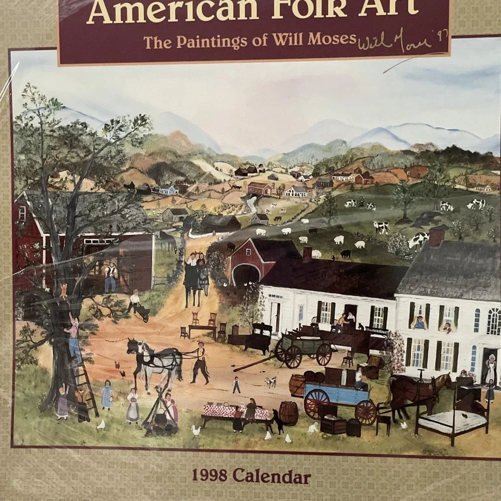 American Folk Art Will Moses 1998 Calendar NEW IN WRAPPING Cedco Publishing